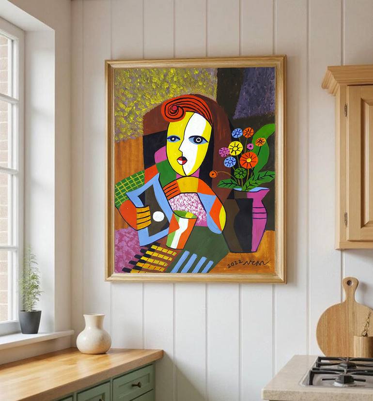 Original Abstract People Painting by Nguyen Chi Nguyen