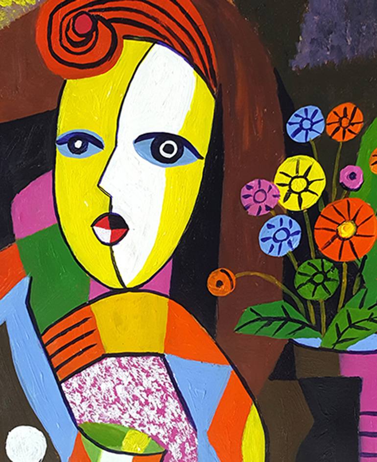 Original Abstract People Painting by Nguyen Chi Nguyen