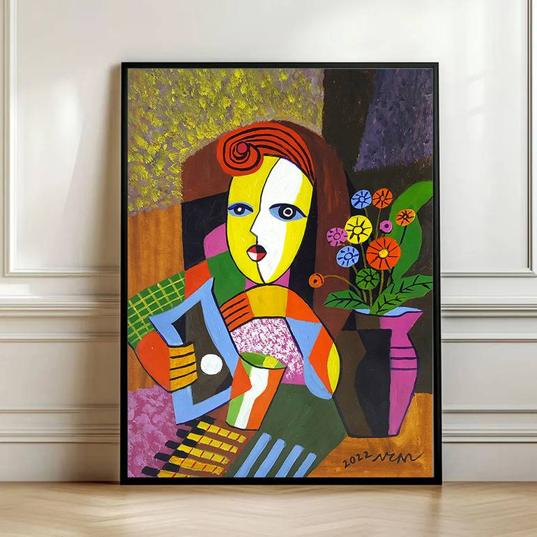Original Abstract People Painting by Nguyen Chi Nguyen