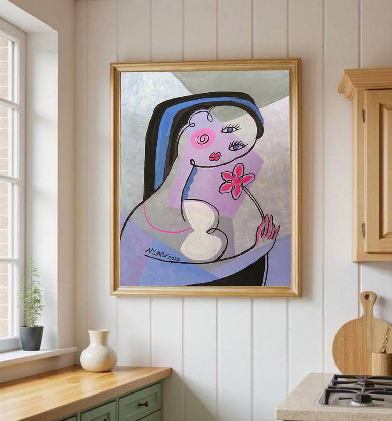 Original Art Deco Women Painting by Nguyen Chi Nguyen