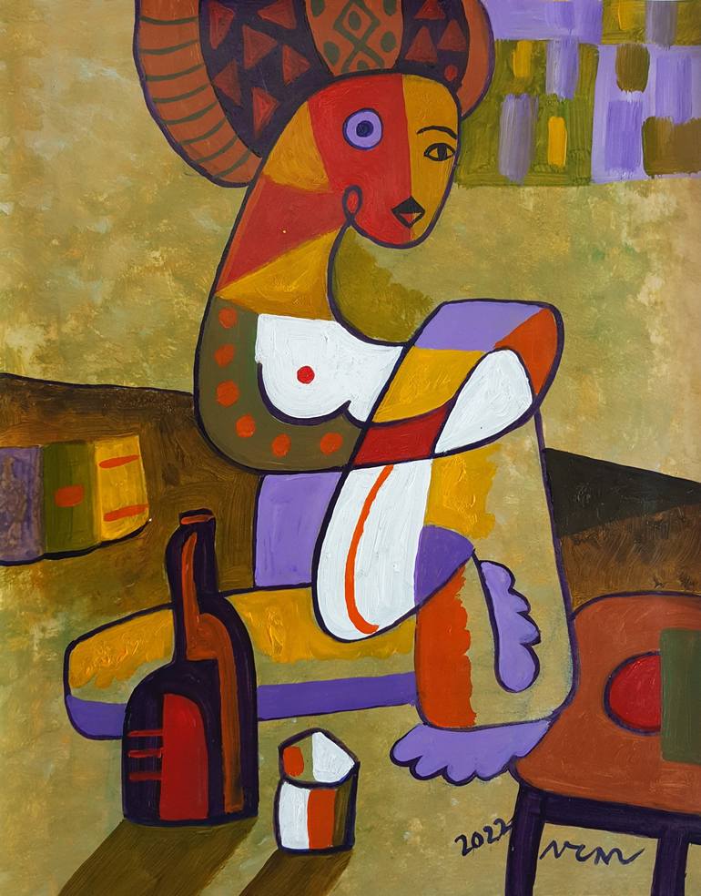 Print of Art Deco Abstract Paintings by Nguyen Chi Nguyen