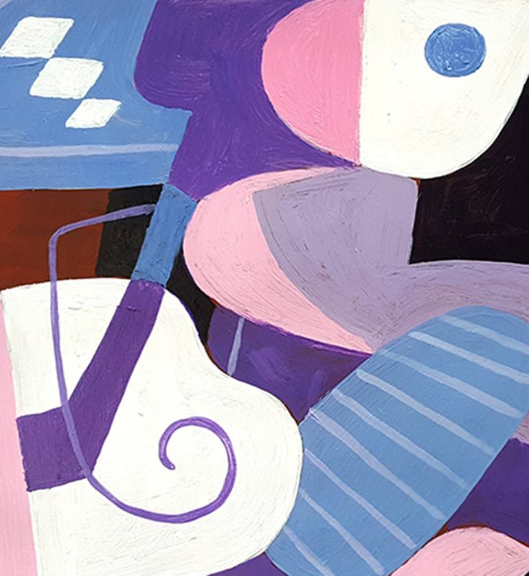 Original Art Deco Abstract Painting by Nguyen Chi Nguyen