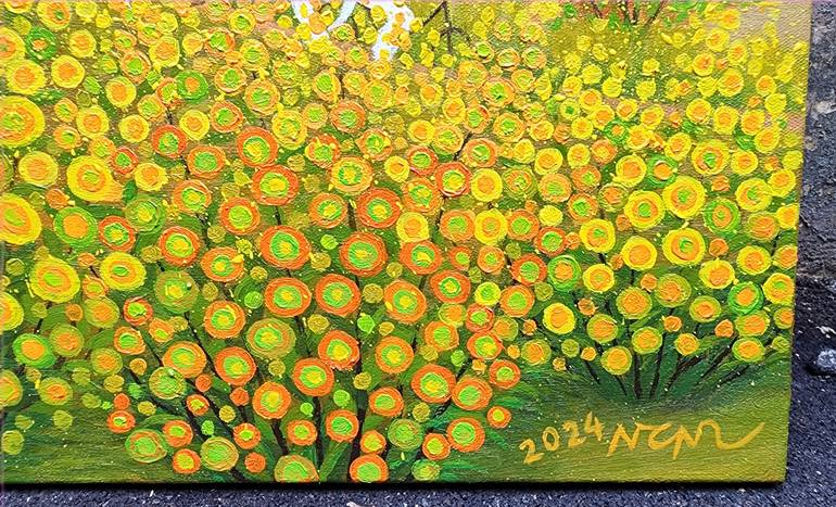 Original Art Deco Landscape Painting by Nguyen Chi Nguyen