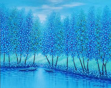 Original Art Deco Landscape Paintings by Nguyen Chi Nguyen