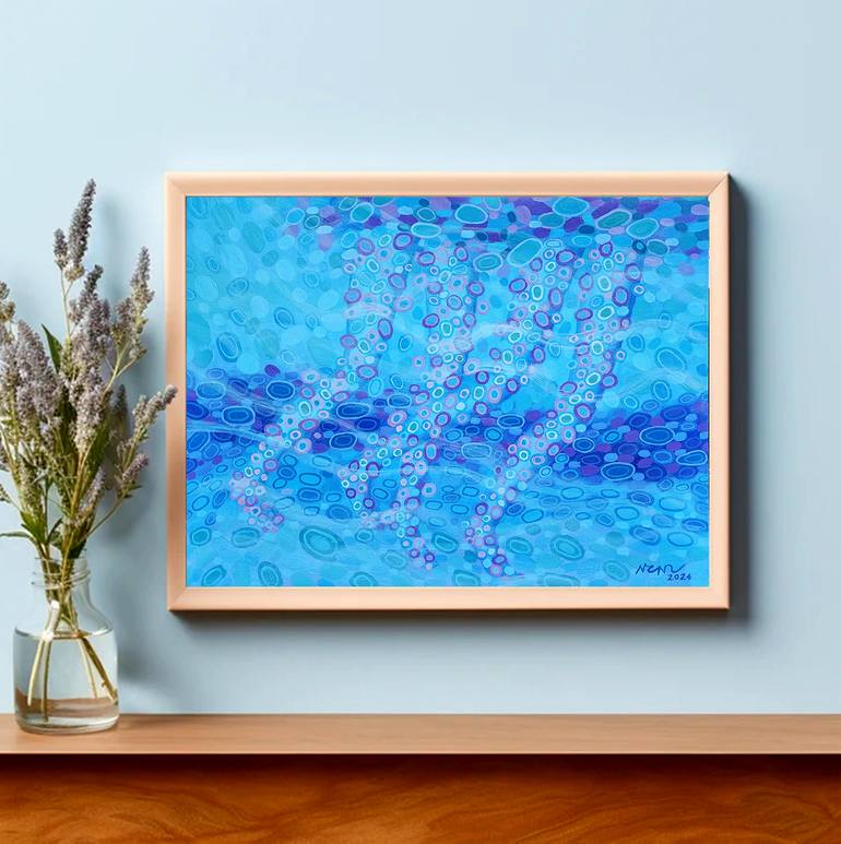 Original Art Deco Abstract Painting by Nguyen Chi Nguyen