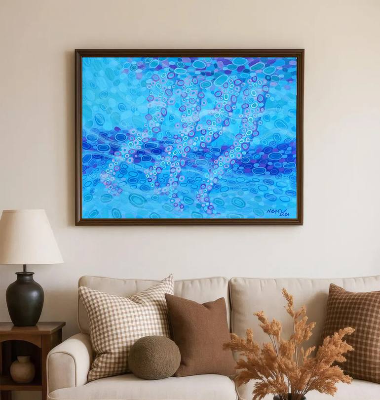 Original Art Deco Abstract Painting by Nguyen Chi Nguyen