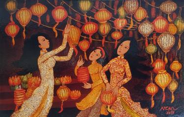 Print of Women Paintings by Nguyen Chi Nguyen