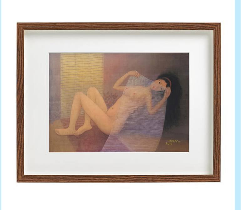 Original Fine Art Nude Painting by Nguyen Chi Nguyen