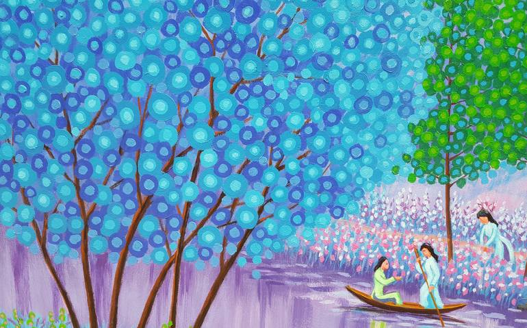 Original Fine Art Landscape Painting by Nguyen Chi Nguyen