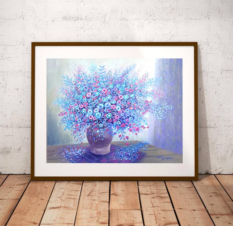 Original Art Deco Still Life Painting by Nguyen Chi Nguyen