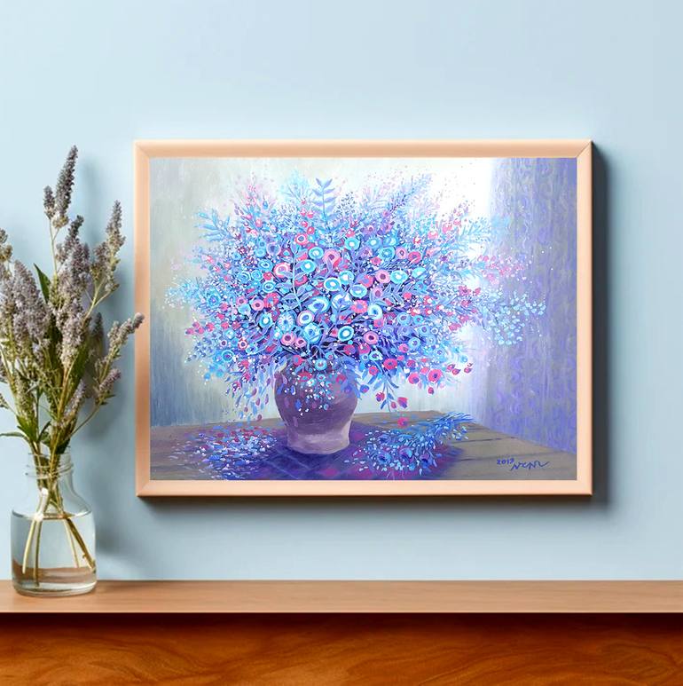 Original Art Deco Still Life Painting by Nguyen Chi Nguyen