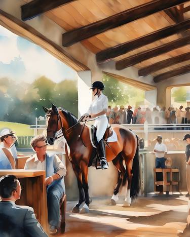 Spectator's Stance: AI's Detailed Equestrian Scene thumb
