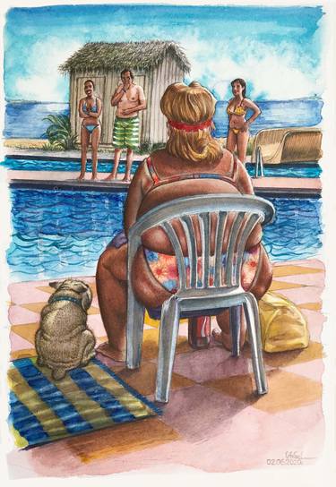 Print of Figurative Beach Paintings by frank schlief