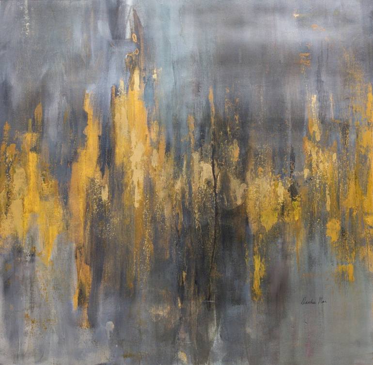 Black and Gold Abstract Painting by Danhui Nai | Saatchi Art