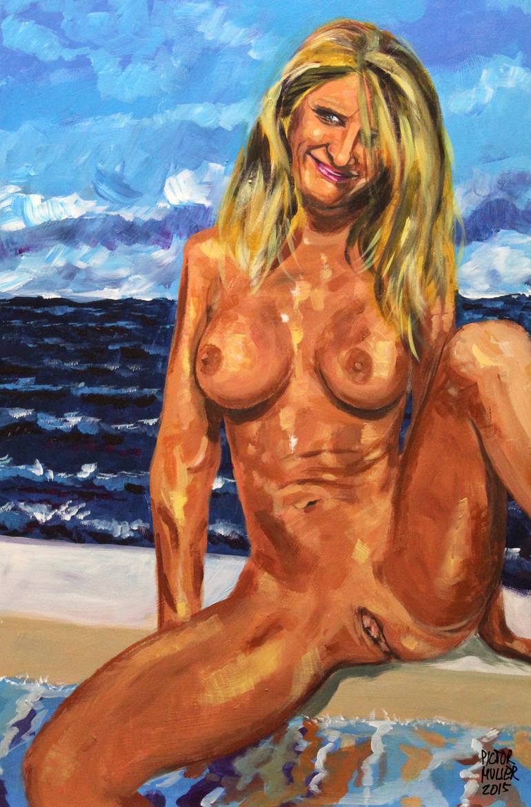 Taylor showing her succulent pussy in the swimming pool Painting by Pictor  Mulier | Saatchi Art Switzerland