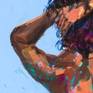 A graphic exploration in the world of color on a female nude