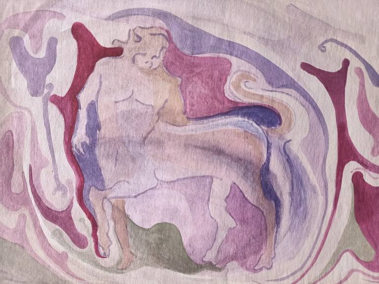 Original Painterly Abstraction Classical Mythology Painting by Aakash Mali