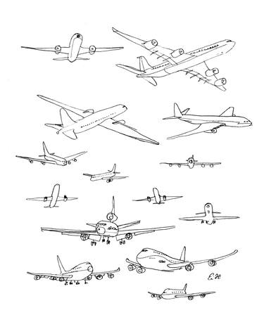 Print of Illustration Airplane Drawings by Eric Hanson