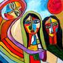 Three Women Painting By Said Elatab Saatchi Art