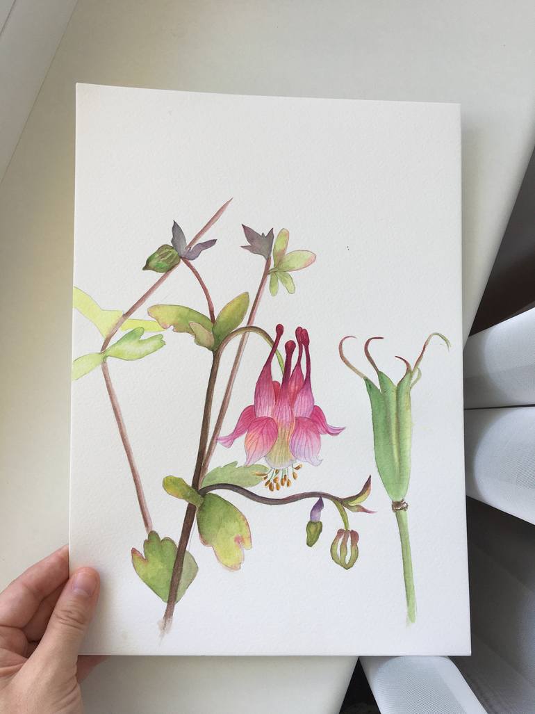 Original Art Deco Floral Painting by Karina Purimova