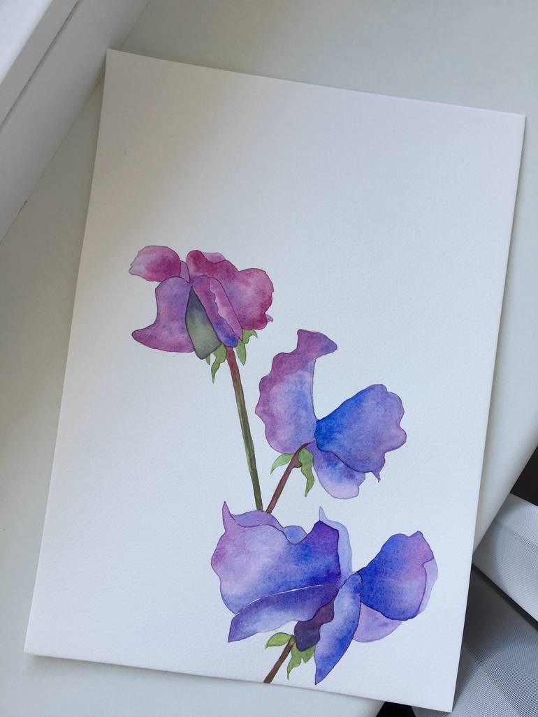 Original Art Deco Floral Painting by Karina Purimova