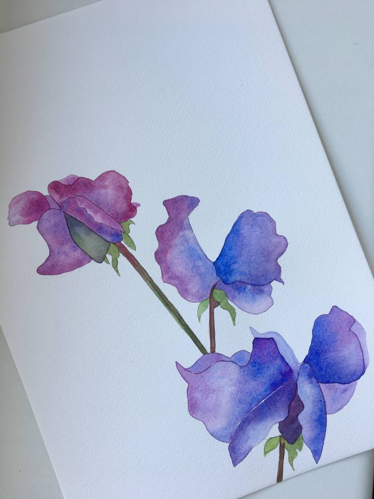 Original Art Deco Floral Painting by Karina Purimova