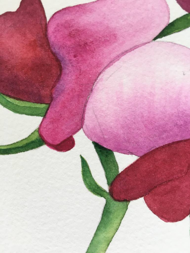 Original Art Deco Floral Painting by Karina Purimova