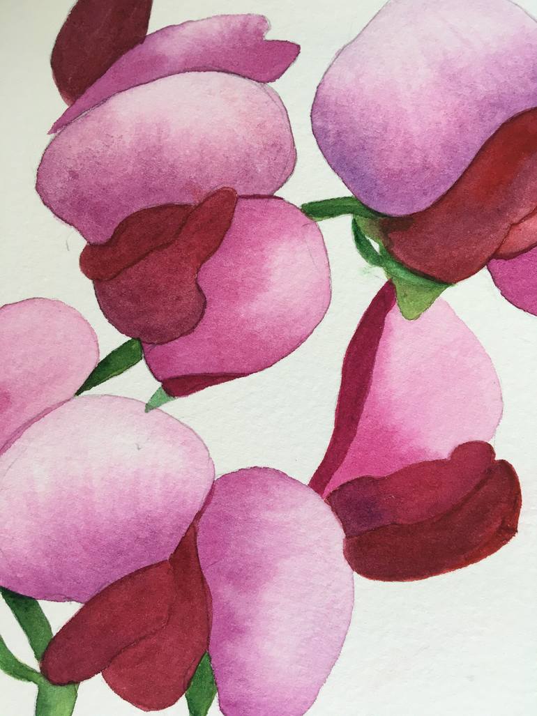 Original Art Deco Floral Painting by Karina Purimova