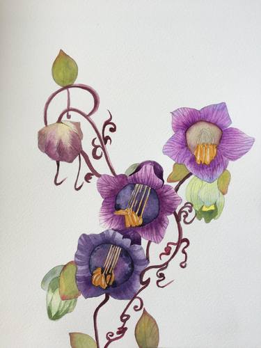 Original Art Deco Floral Paintings by Karina Purimova