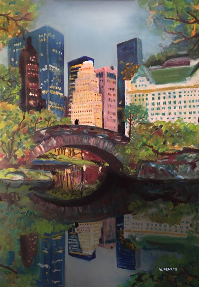 Gapstow Bridge Central Park A Kiss, Wall Art, Art Print, Custom Portrait, Home Decor, Gift For Men, Gift For Women, Watercolor Painting By Wayne Pearce | Saatchi Art