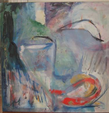 Original Expressionism People Painting by Hilda Stark