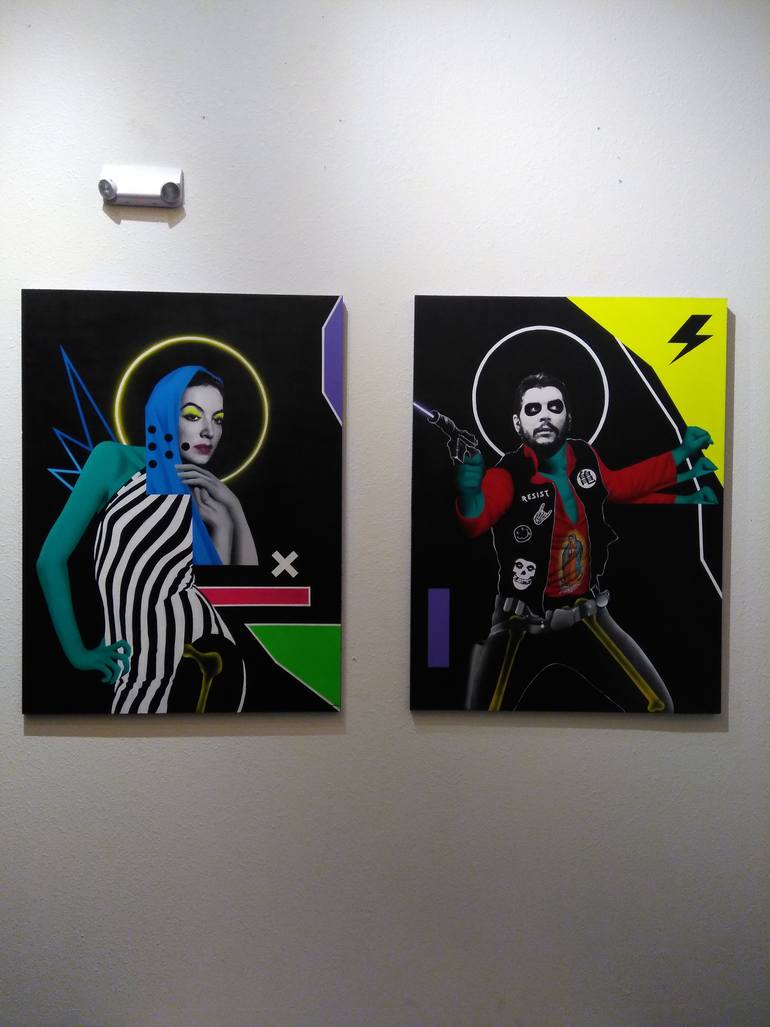Original Dada Pop Culture/Celebrity Painting by Dead Punk