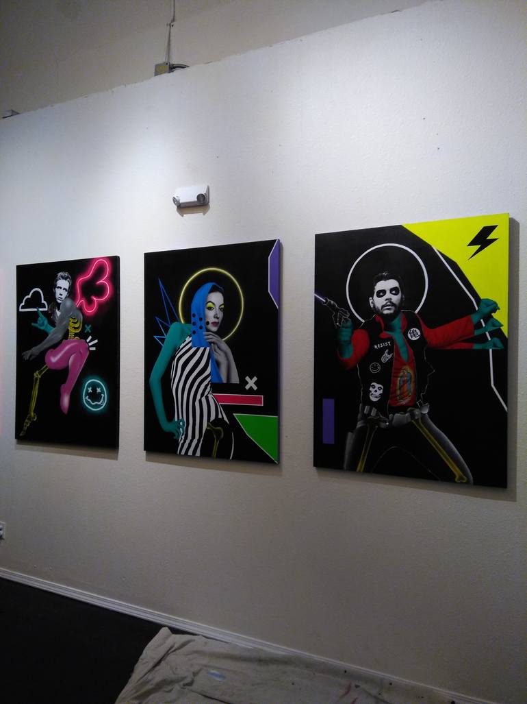 Original Dada Pop Culture/Celebrity Painting by Dead Punk