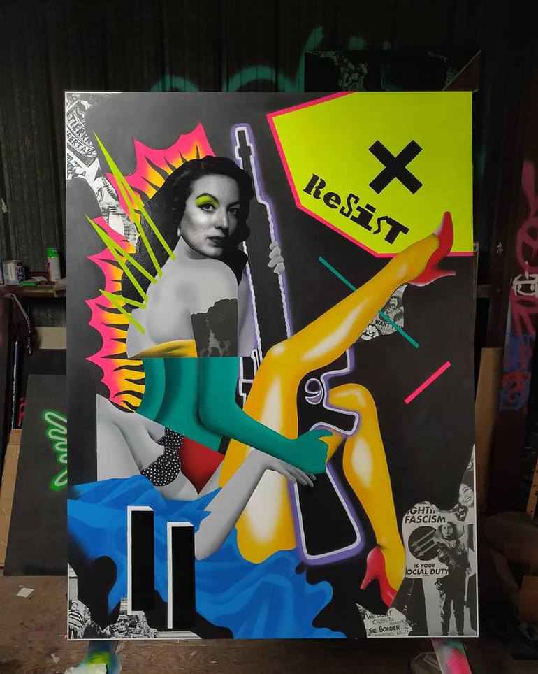 Original Dada Pop Culture/Celebrity Painting by Dead Punk