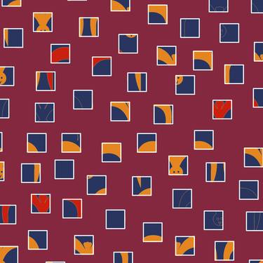 Abstract colorful composition of square blocks thumb