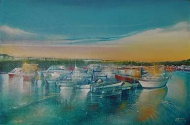 Print of Figurative Yacht Paintings by Gerard Tunney