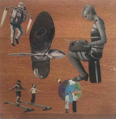 Original Dada Outer Space Collage by John Douglas