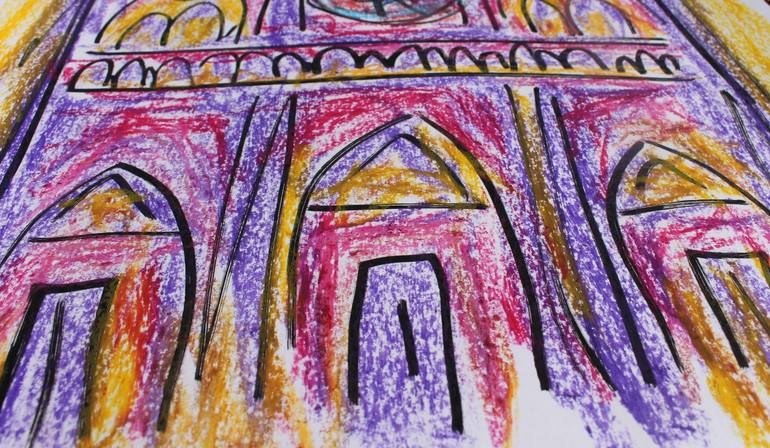 Original Expressionism Architecture Drawing by Aline Pascholati