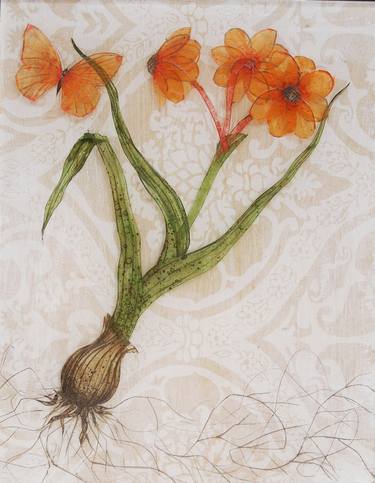 Original Art Deco Botanic Mixed Media by KAREN SIKIE