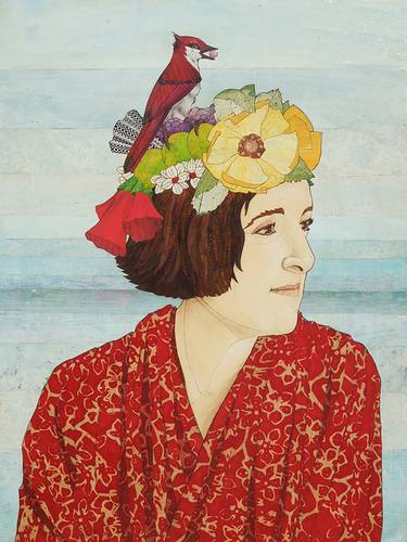 Original Figurative Portrait Collage by KAREN SIKIE