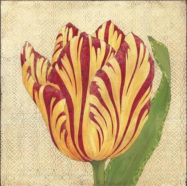 Fire Tulip by Karen Sikie Paper Mosaic Studio thumb