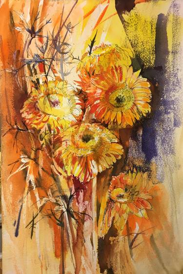 Original Modern Floral Paintings by Katalina Savola
